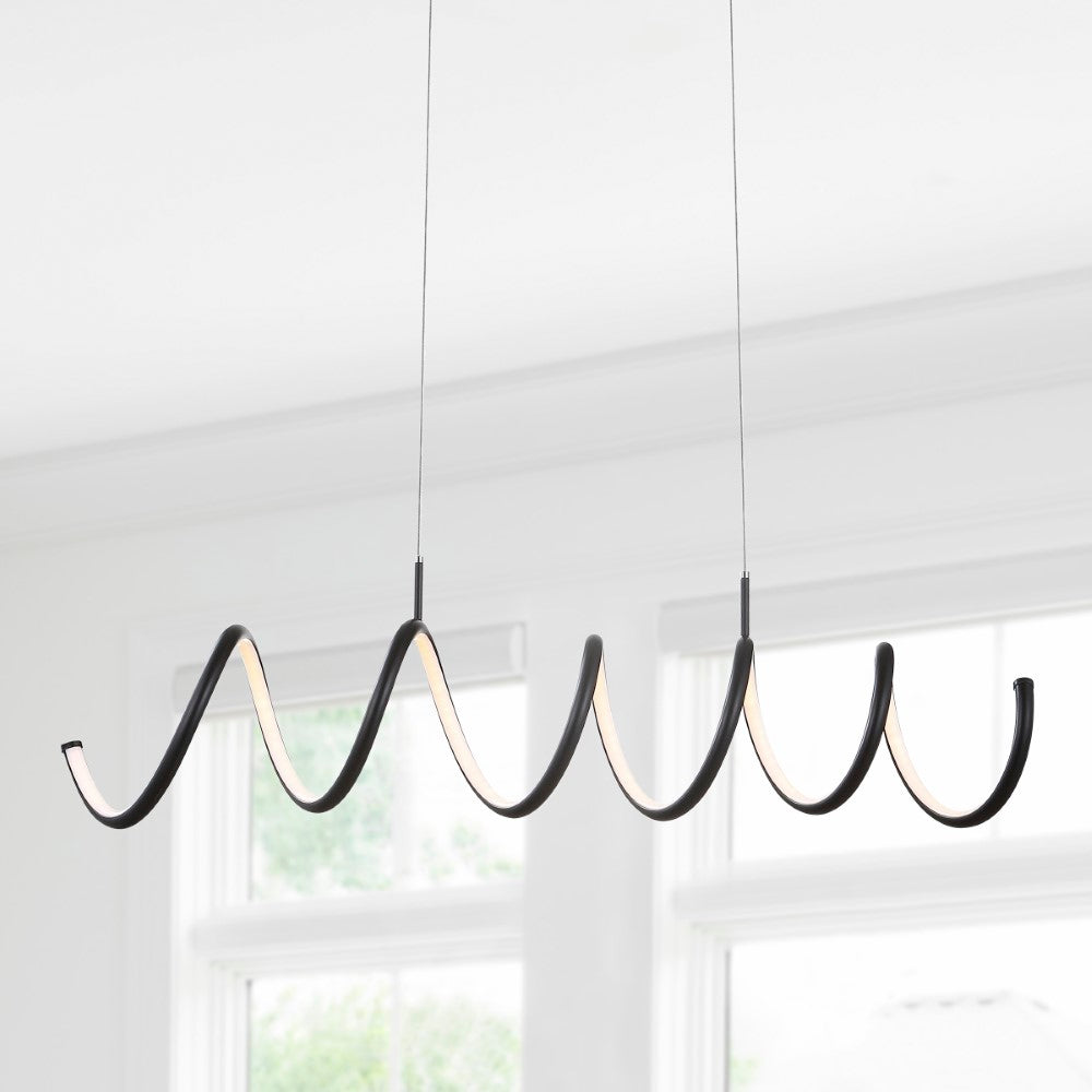 Dusky 31" Dimmable Adjustable Integrated LED Metal Linear Pendant