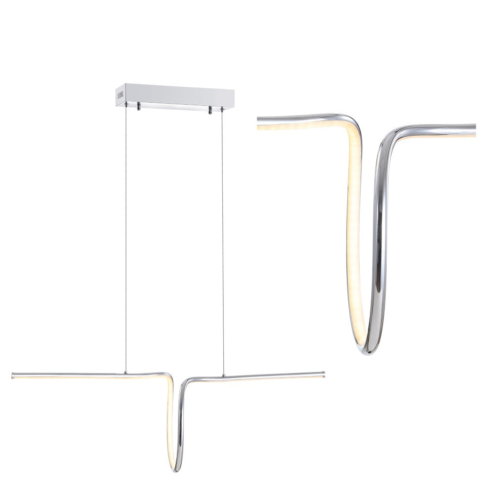 Dusky 34.5" Dimmable Adjustable Integrated LED Metal Linear Pendant