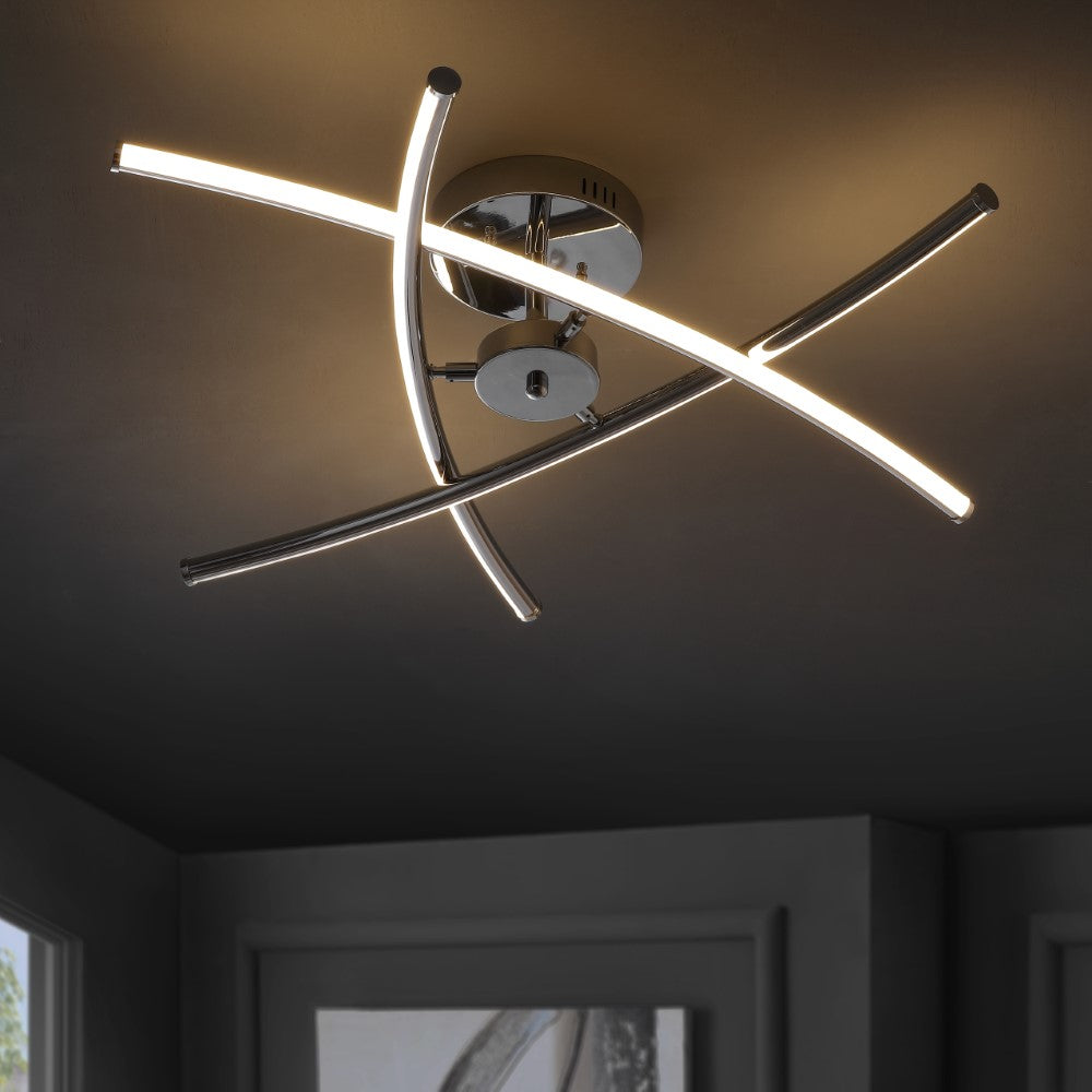 Palm 31.5" Modern Metal Integrated LED Pendant