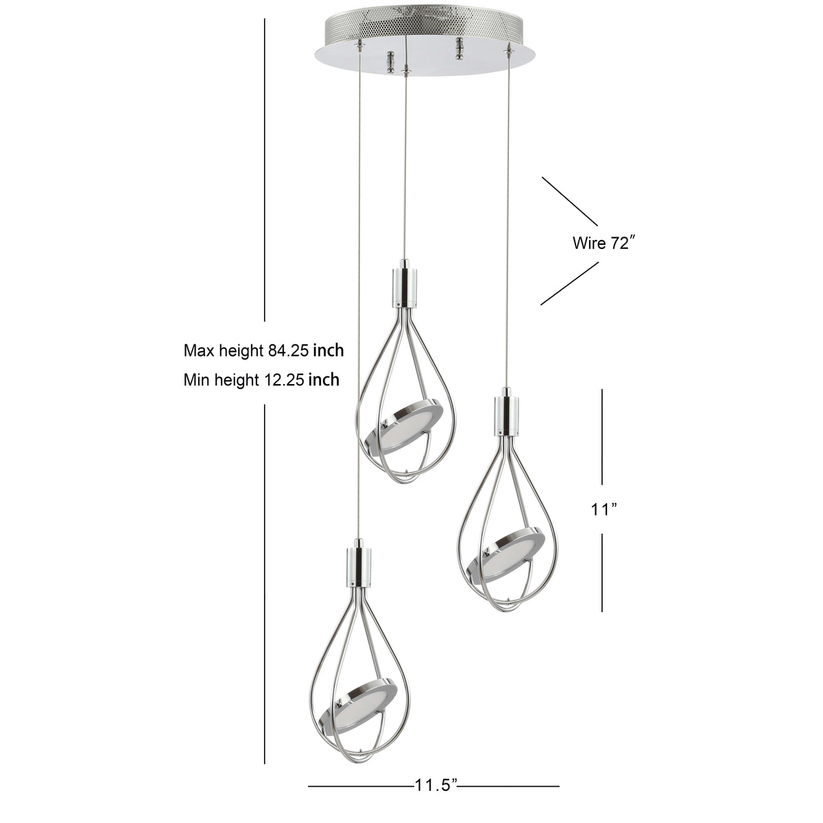 Gorey Adjustable Modern Integrated Cluster LED Metal Pendant