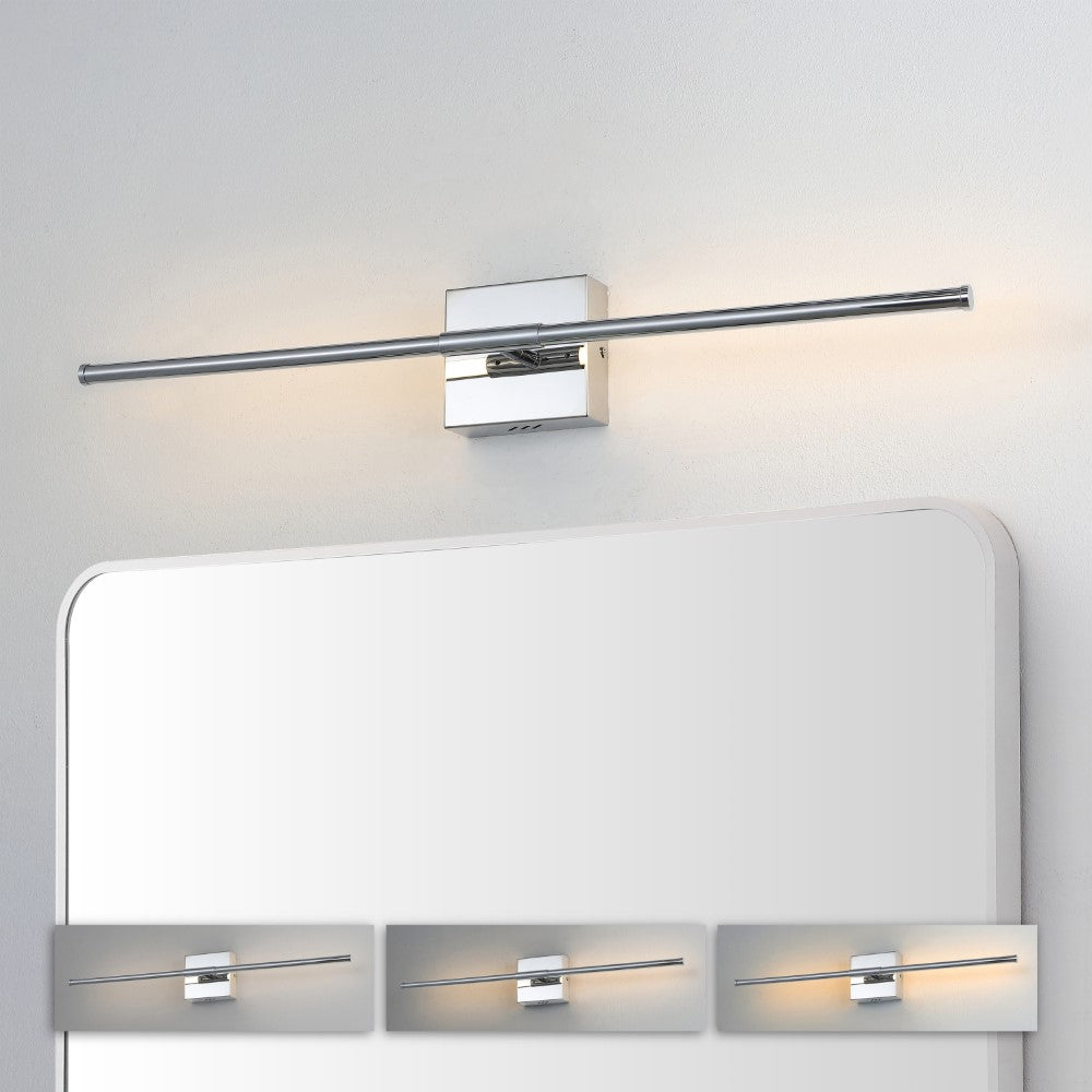 Aurava 28" Modern Minimalist Adjustable Dimmable Integrated LED Metal Wall Sconce