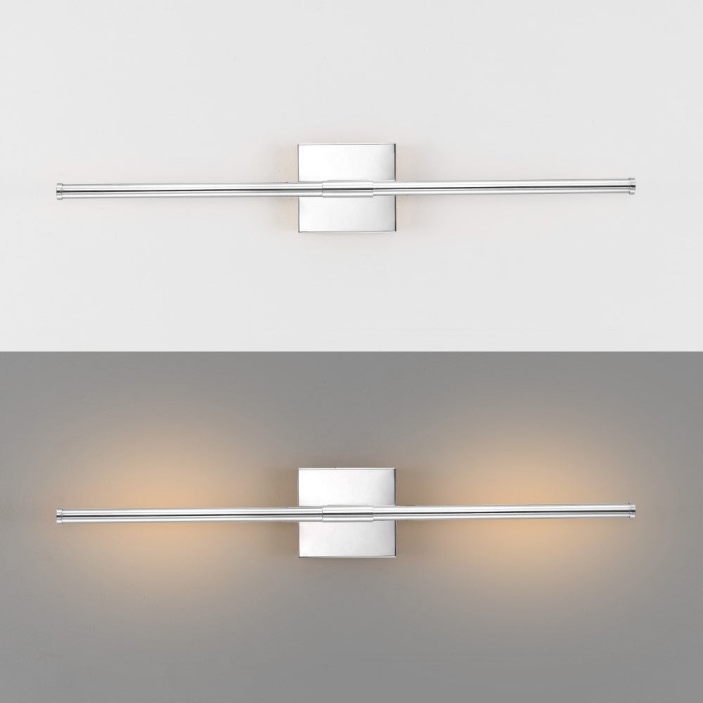 Aurava 28" Modern Minimalist Adjustable Dimmable Integrated LED Metal Wall Sconce