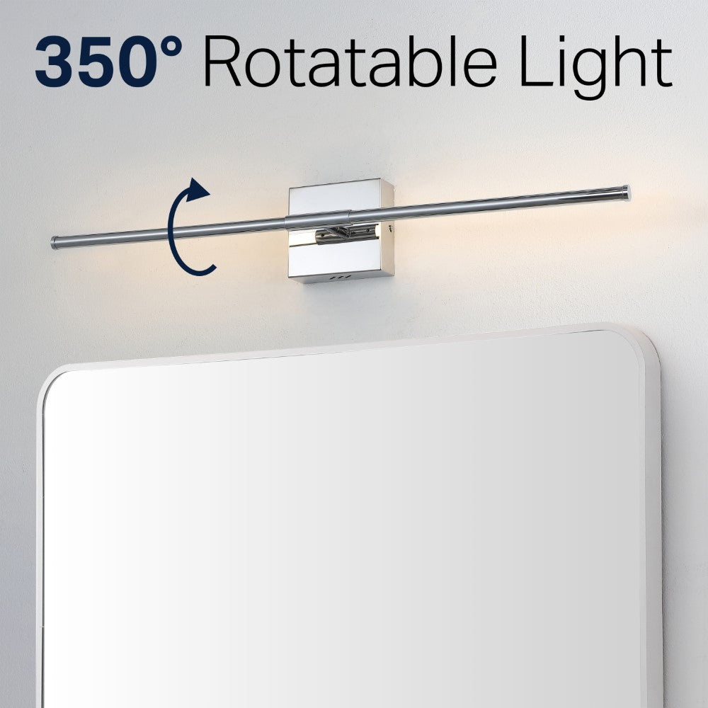 Aurava 28" Modern Minimalist Adjustable Dimmable Integrated LED Metal Wall Sconce