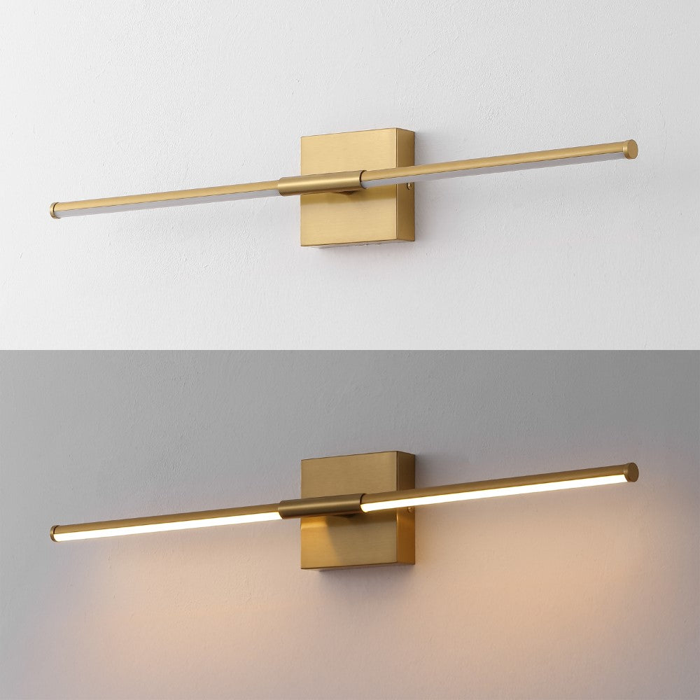 Aurava 28" Modern Minimalist Adjustable Dimmable Integrated LED Metal Wall Sconce