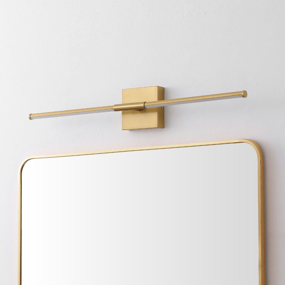 Aurava 28" Modern Minimalist Adjustable Dimmable Integrated LED Metal Wall Sconce