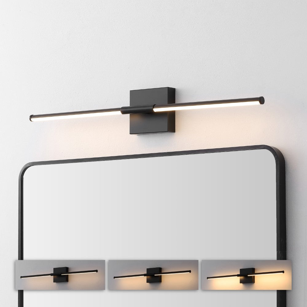 Aurava 28" Modern Minimalist Adjustable Dimmable Integrated LED Metal Wall Sconce