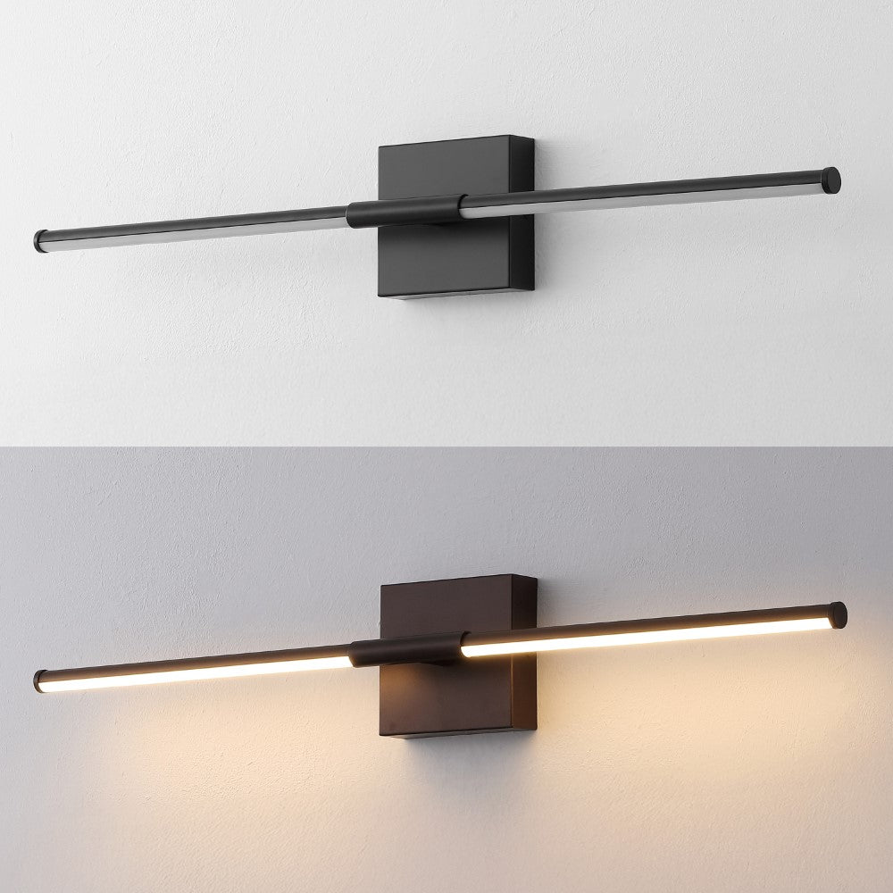 Aurava 28" Modern Minimalist Adjustable Dimmable Integrated LED Metal Wall Sconce