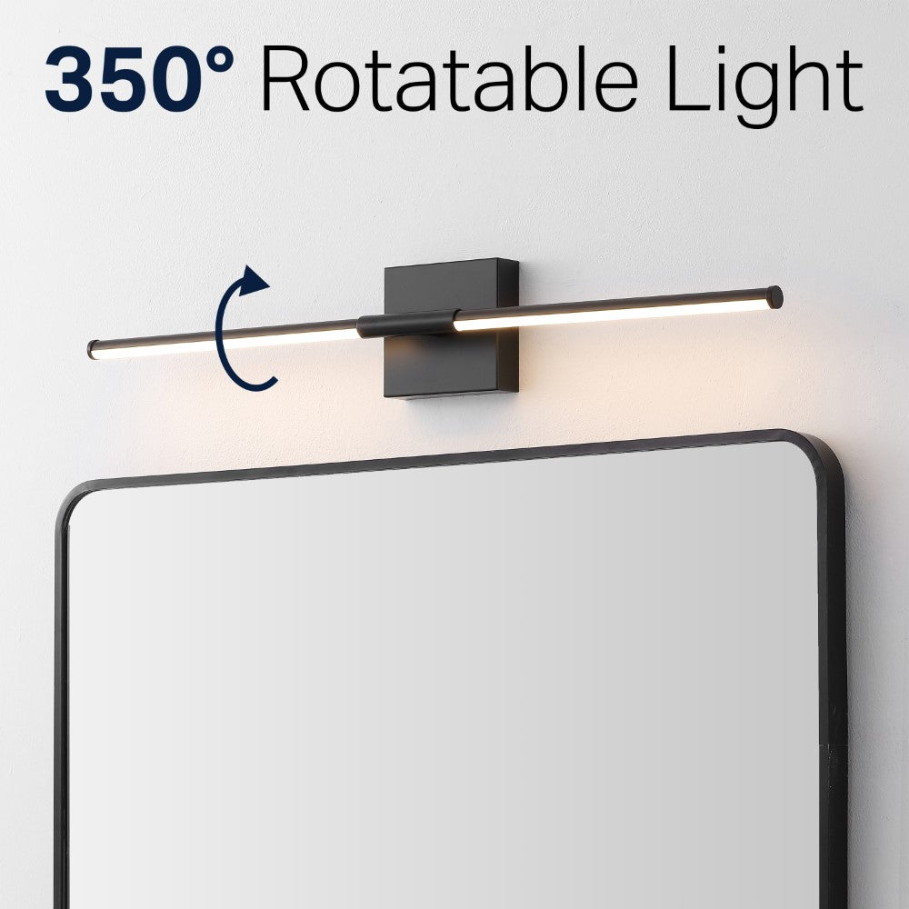 Aurava 28" Modern Minimalist Adjustable Dimmable Integrated LED Metal Wall Sconce