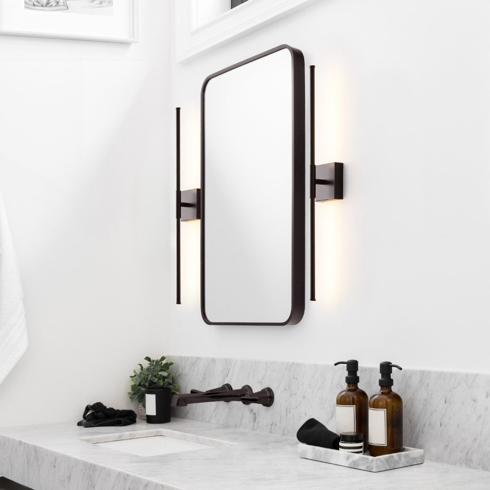 Aurava 28" Modern Minimalist Adjustable Dimmable Integrated LED Metal Wall Sconce