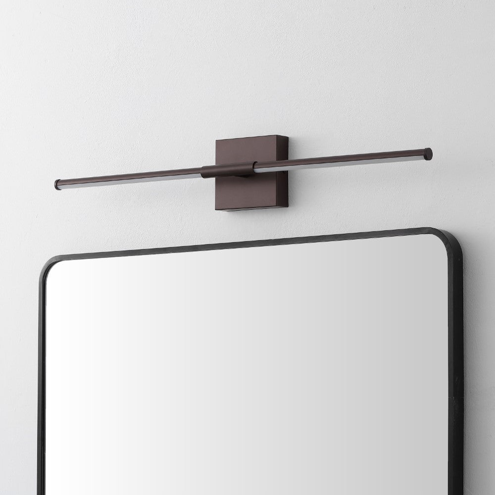 Aurava 28" Modern Minimalist Adjustable Dimmable Integrated LED Metal Wall Sconce