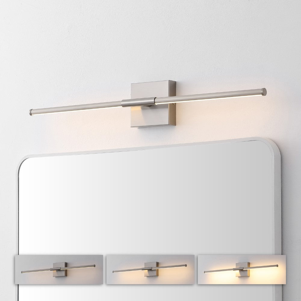 Aurava 28" Modern Minimalist Adjustable Dimmable Integrated LED Metal Wall Sconce