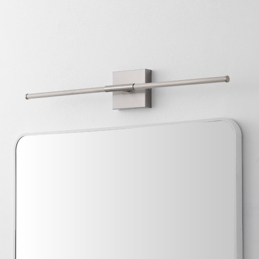 Aurava 28" Modern Minimalist Adjustable Dimmable Integrated LED Metal Wall Sconce