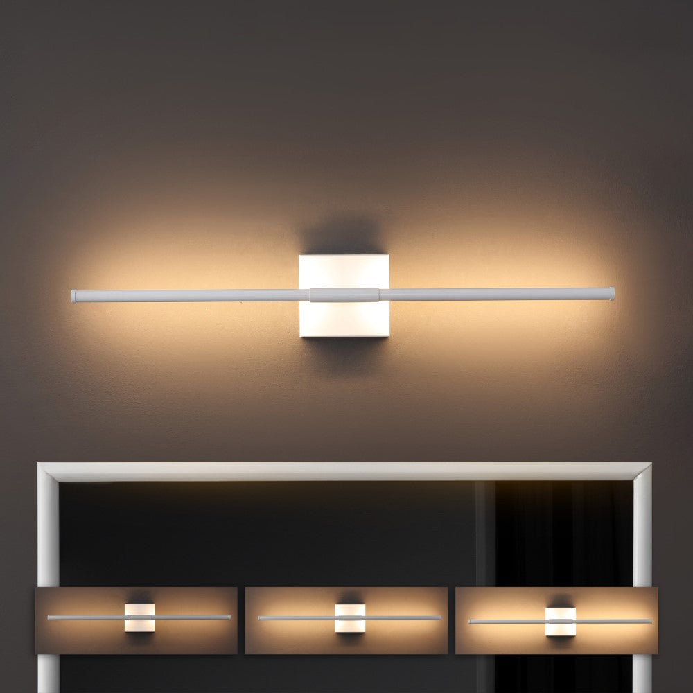 Aurava 28" Modern Minimalist Adjustable Dimmable Integrated LED Metal Wall Sconce