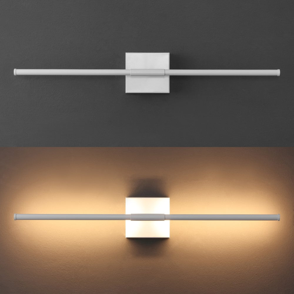 Aurava 28" Modern Minimalist Adjustable Dimmable Integrated LED Metal Wall Sconce