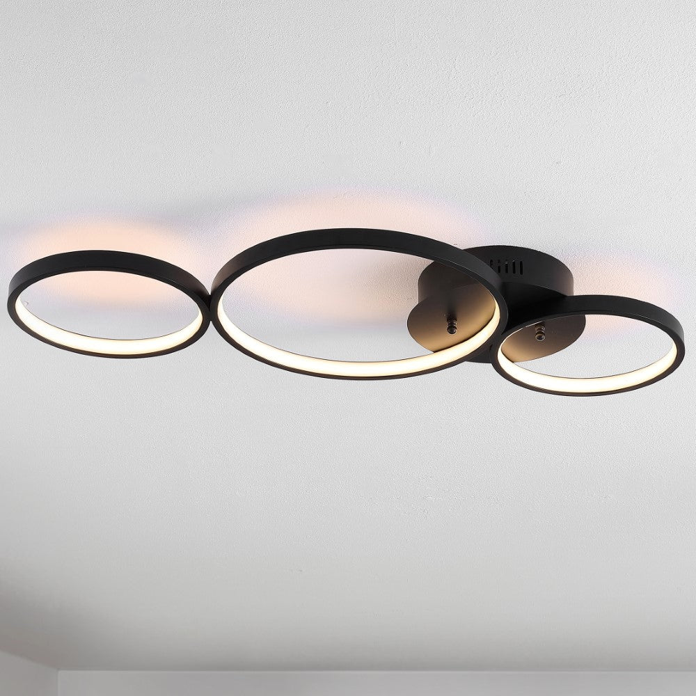 Sheldon 26.88" Contemporary Modern Metal Integrated LED Flush Mount