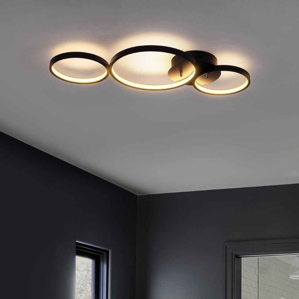 Sheldon 26.88" Contemporary Modern Metal Integrated LED Flush Mount