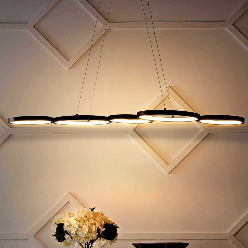 Barnaby 40.75" Bohemian Coastal Iron Linear Integrated LED Pendant