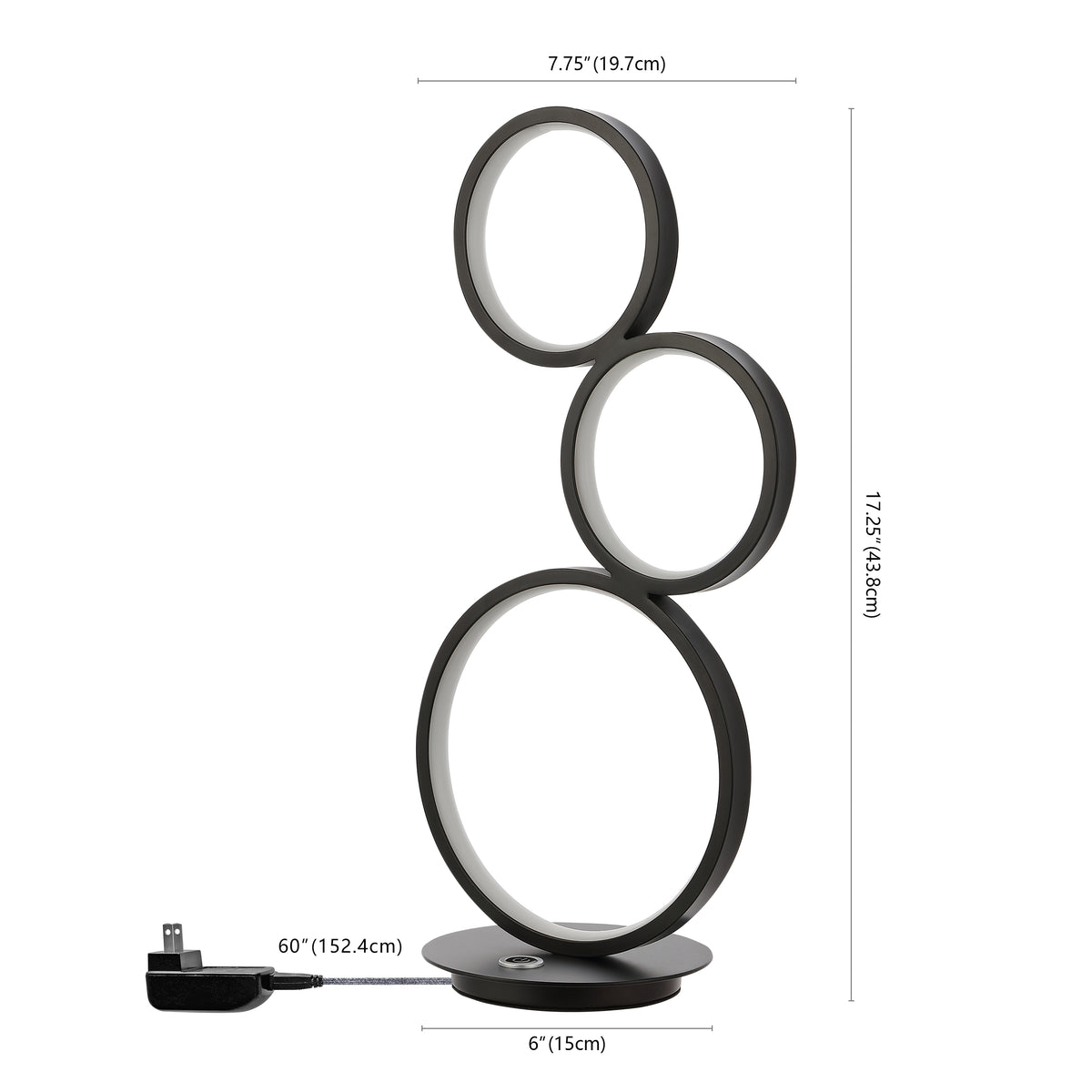 Sajan LED 17.25" 3-Light Bohemian Coastal Iron Integrated LED Table Lamp