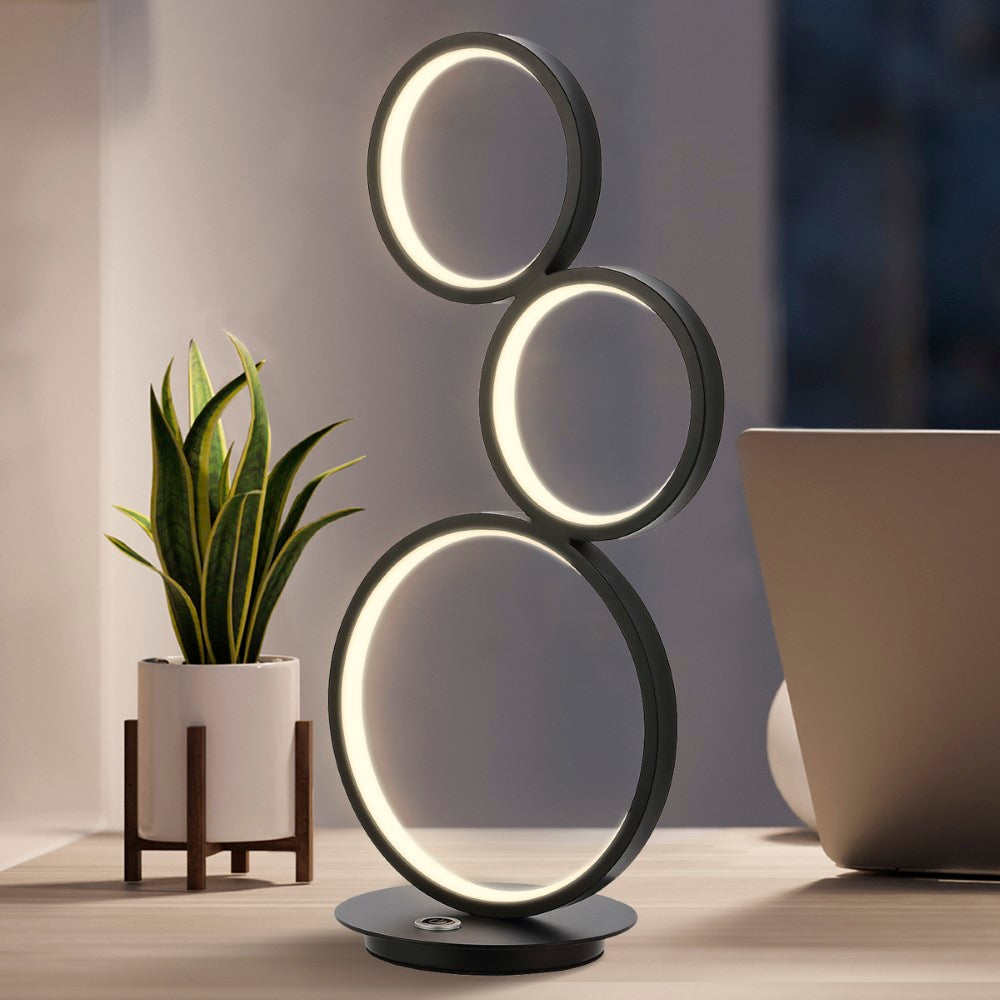 Sajan LED 17.25" 3-Light Bohemian Coastal Iron Integrated LED Table Lamp