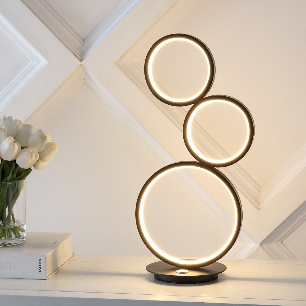 Sajan LED 17.25" 3-Light Bohemian Coastal Iron Integrated LED Table Lamp