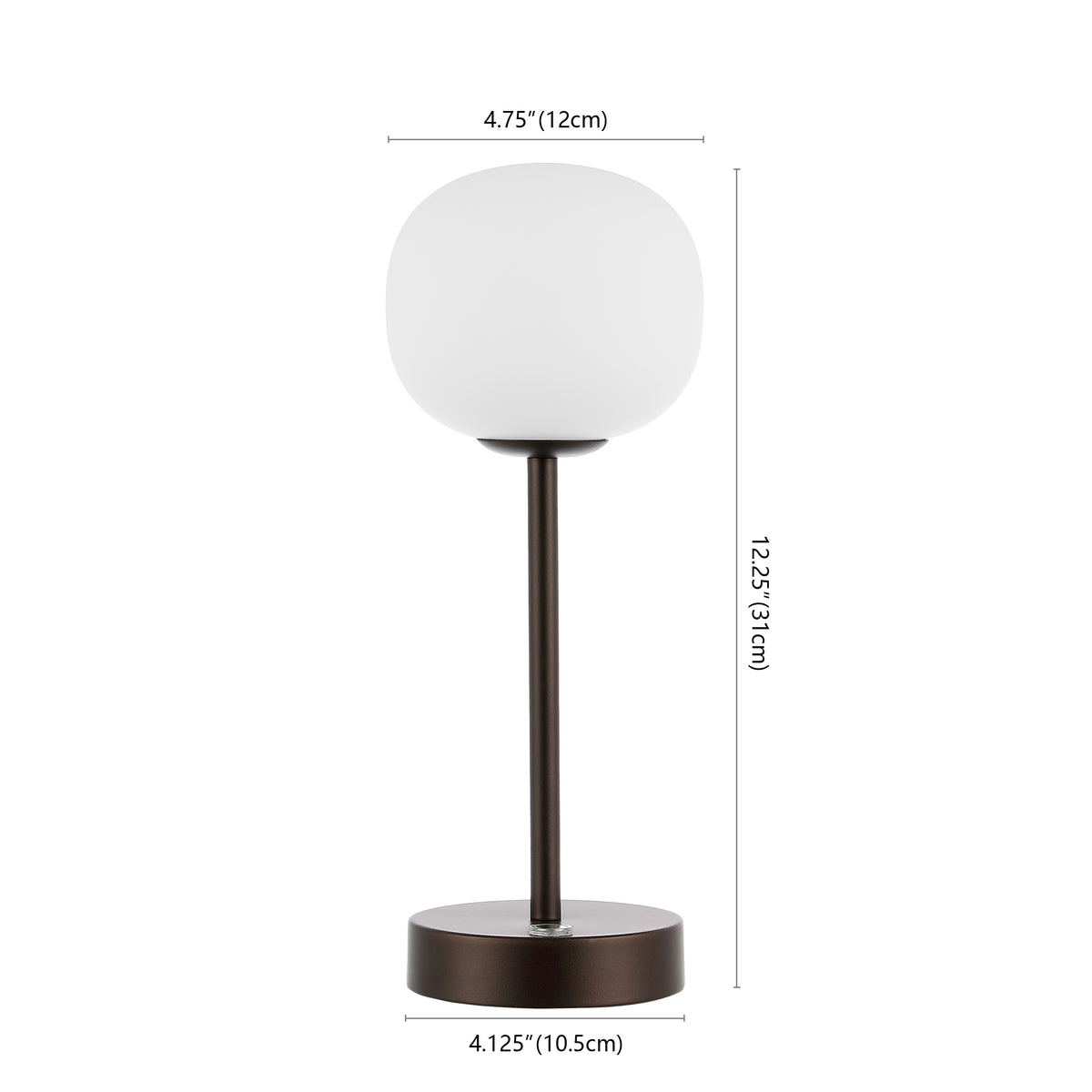 Keira 12.25" Modern Minimalist Iron Rechargeable Integrated LED Table Lamp