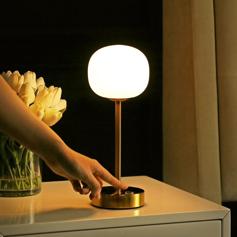 Keira 12.25" Modern Minimalist Iron Rechargeable Integrated LED Table Lamp
