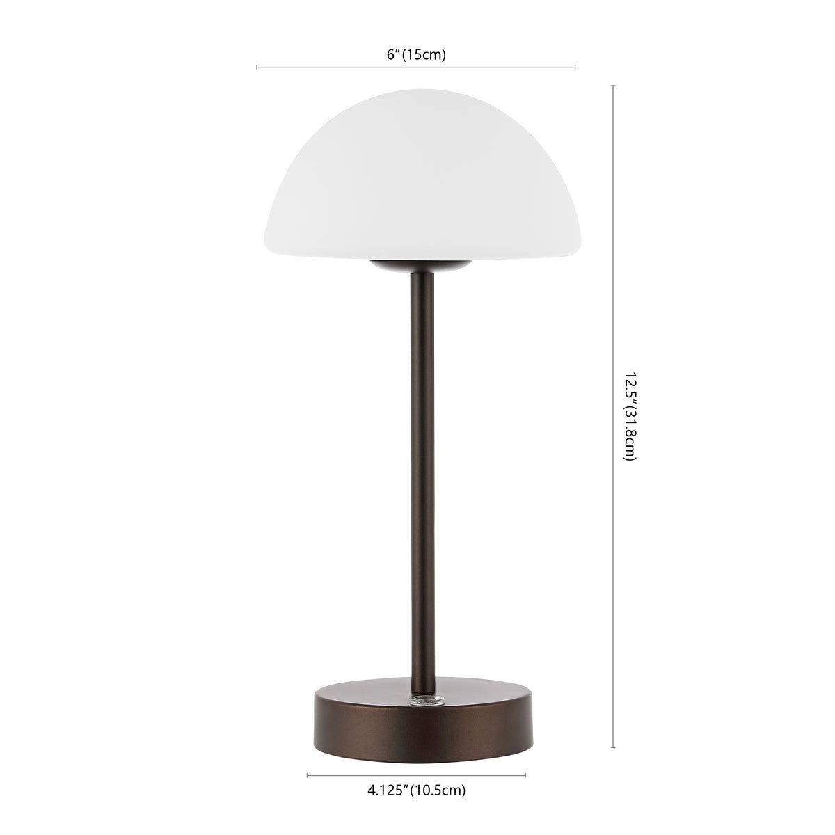 Nordlux 12.5" Modern Minimalist Iron Rechargeable Integrated LED Table Lamp
