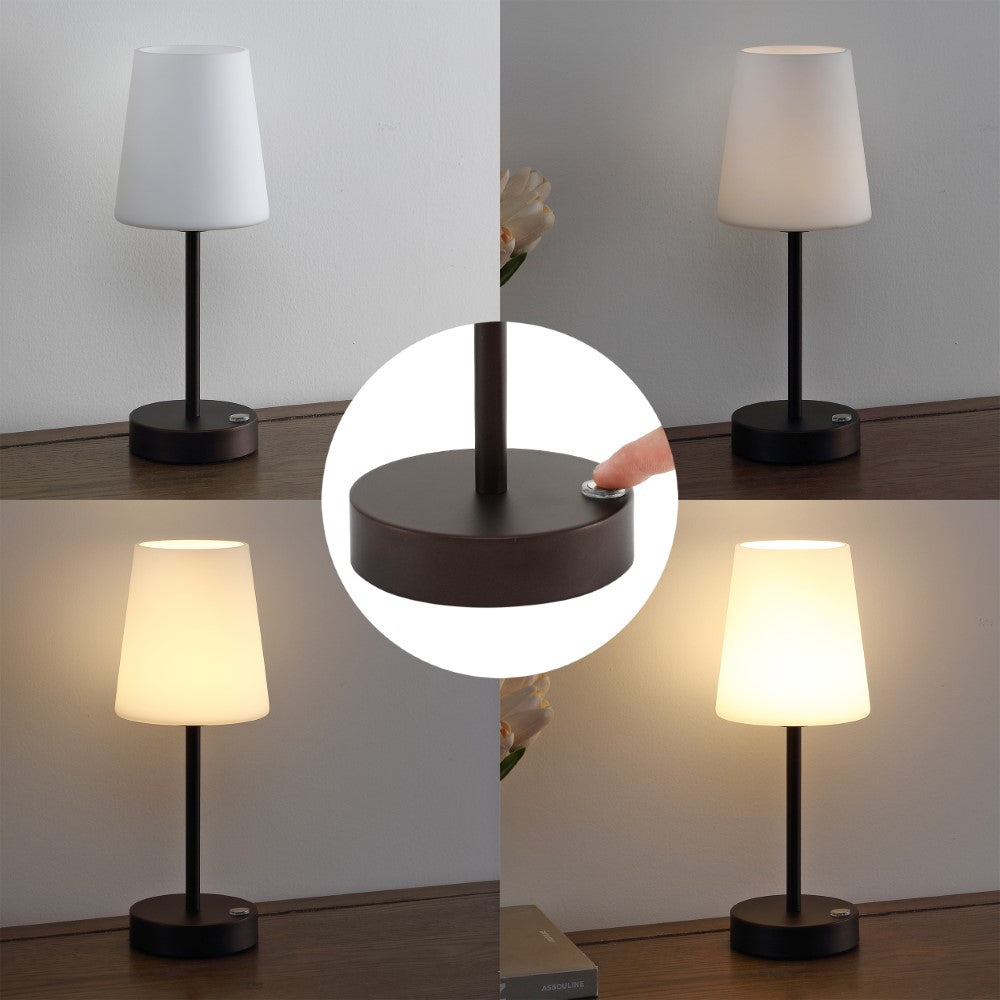 Mainstays 12.75" Modern Minimalist Iron Rechargeable Integrated LED Table Lamp