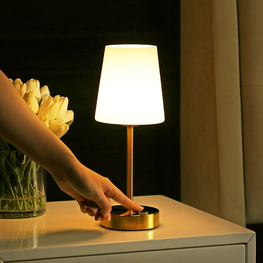 Mainstays 12.75" Modern Minimalist Iron Rechargeable Integrated LED Table Lamp