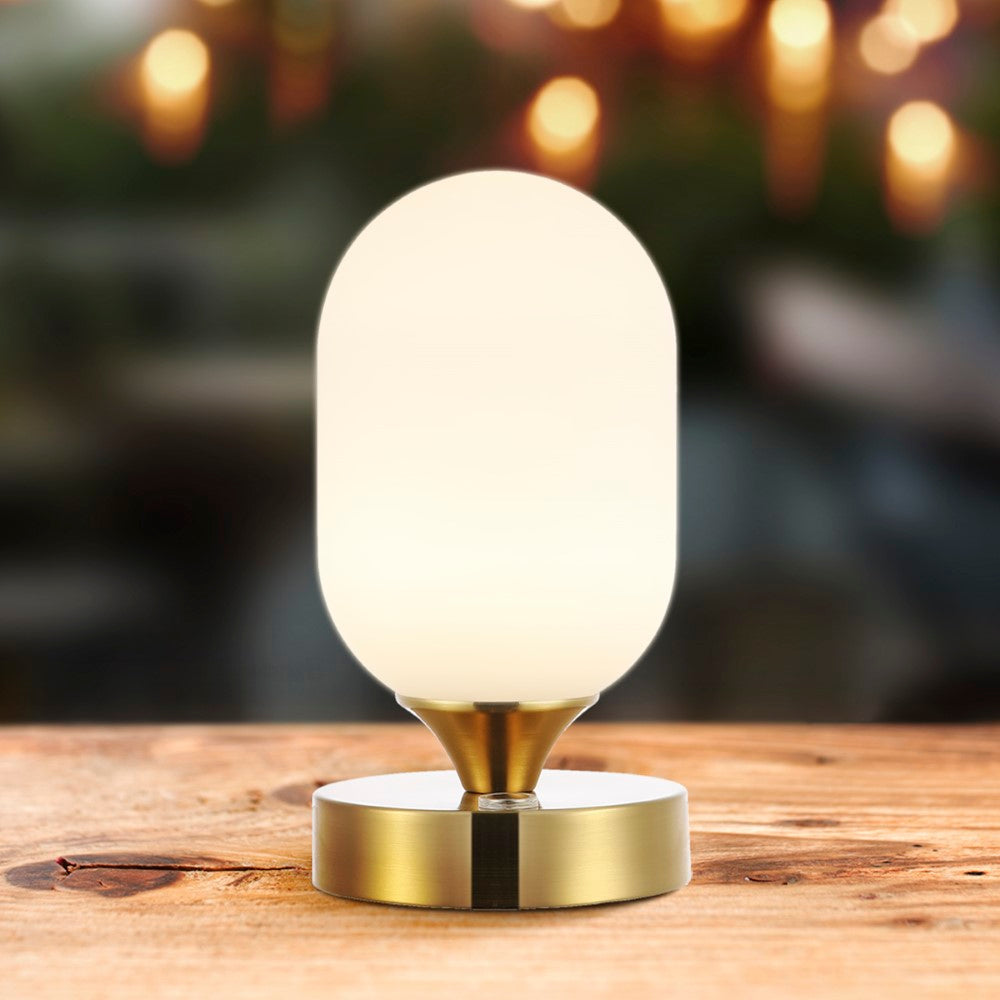 Duncan 8" Bohemian Farmhouse Iron Rechargeable Integrated LED Table Lamp