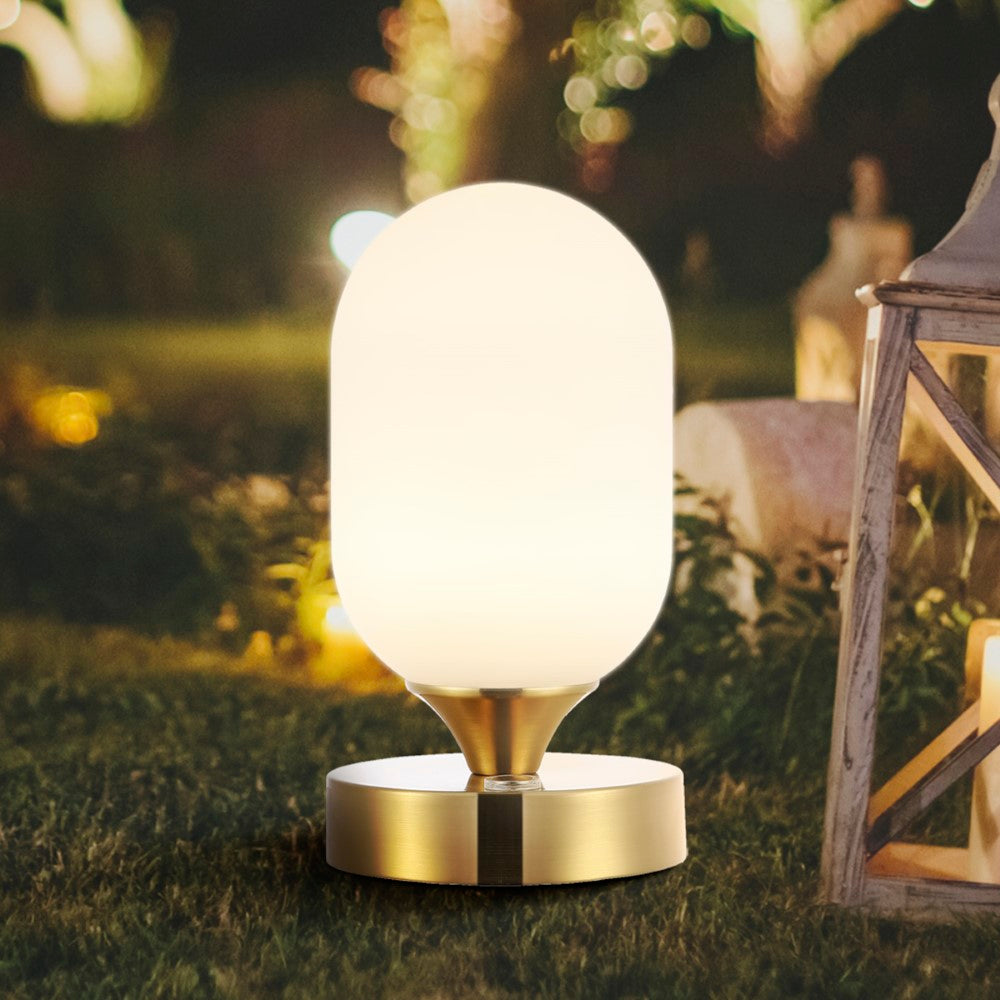 Duncan 8" Bohemian Farmhouse Iron Rechargeable Integrated LED Table Lamp