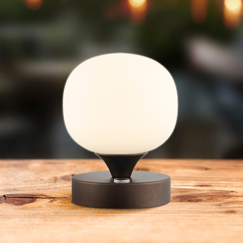 Davies 6.13" Bohemian Farmhouse Iron Rechargeable Integrated LED Table Lamp
