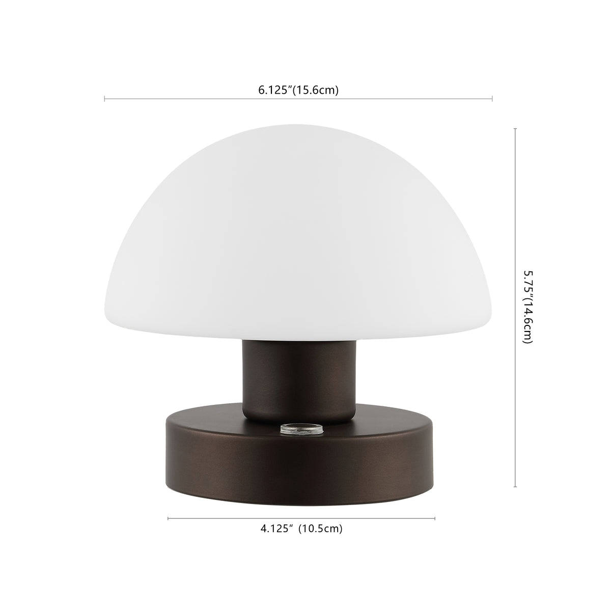 Modern mushroom 5.75" Bohemian Farmhouse Iron Rechargeable Integrated LED Table Lamp