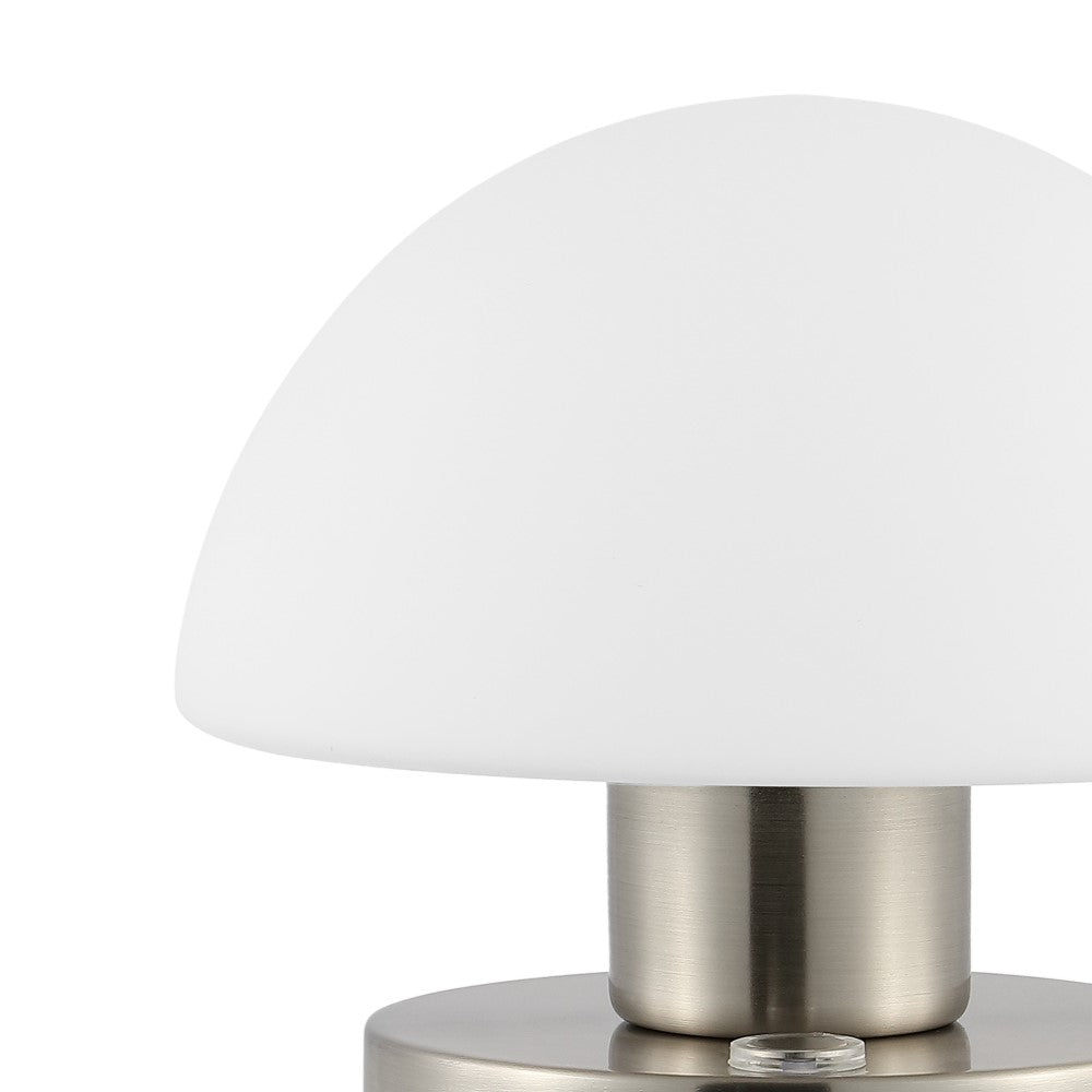 Modern mushroom 5.75" Bohemian Farmhouse Iron Rechargeable Integrated LED Table Lamp
