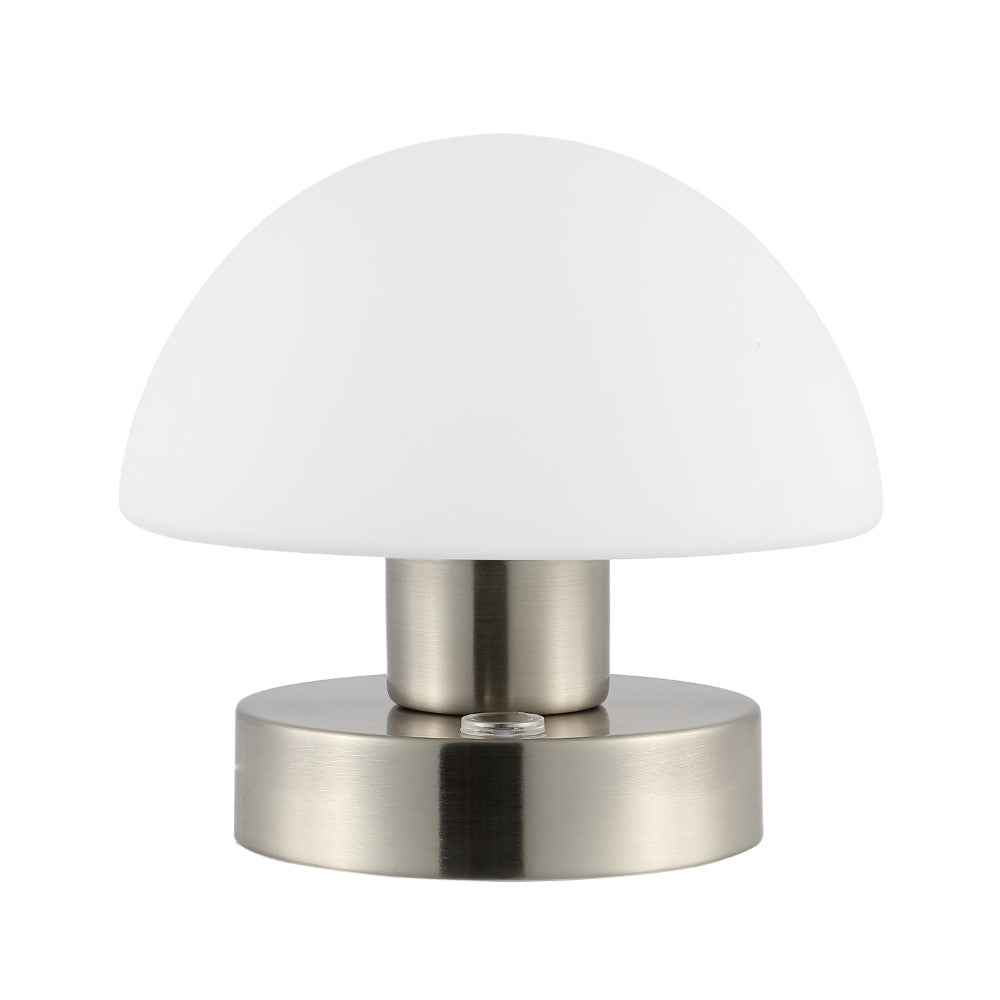 Modern mushroom 5.75" Bohemian Farmhouse Iron Rechargeable Integrated LED Table Lamp