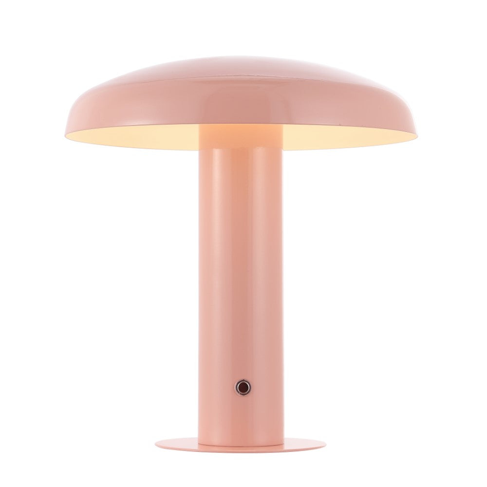 The Kasr Contemporary Bohemian Rechargeable/Cordless Iron Integrated LED Mushroom Table Lamp