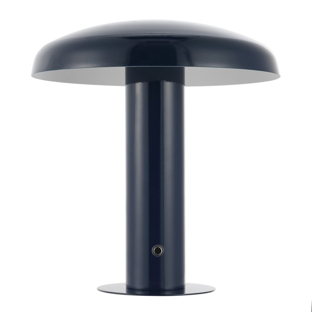The Kasr Contemporary Bohemian Rechargeable/Cordless Iron Integrated LED Mushroom Table Lamp