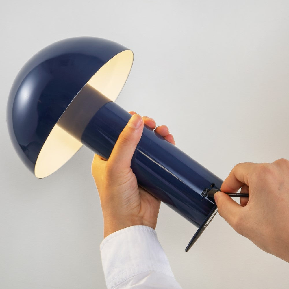 Frasier Contemporary Bohemian Rechargeable/Cordless Iron Integrated LED Mushroom Table Lamp