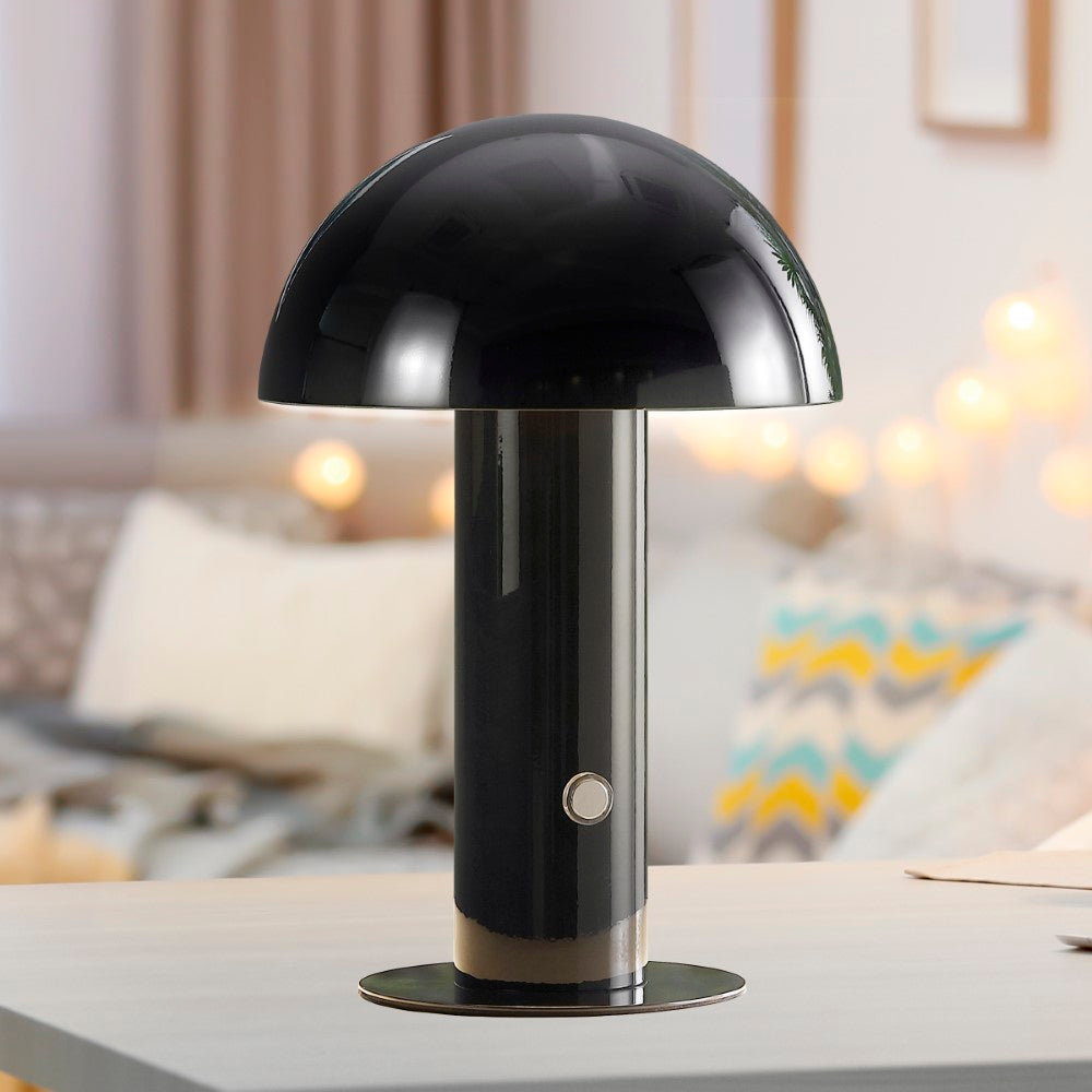 Frasier Contemporary Bohemian Rechargeable/Cordless Iron Integrated LED Mushroom Table Lamp