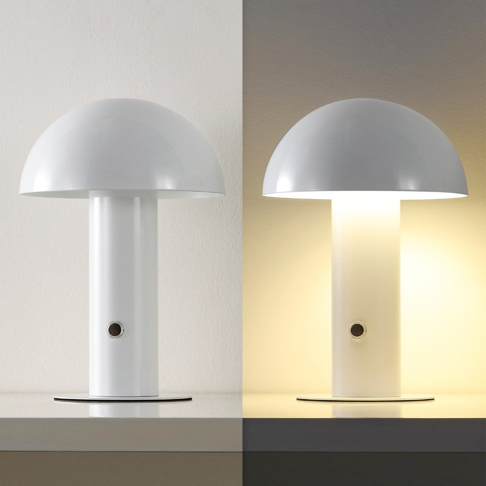 Frasier Contemporary Bohemian Rechargeable/Cordless Iron Integrated LED Mushroom Table Lamp