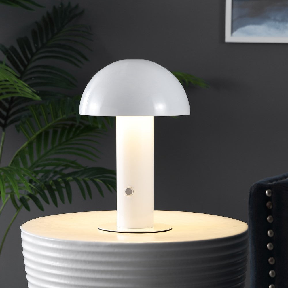 Frasier Contemporary Bohemian Rechargeable/Cordless Iron Integrated LED Mushroom Table Lamp