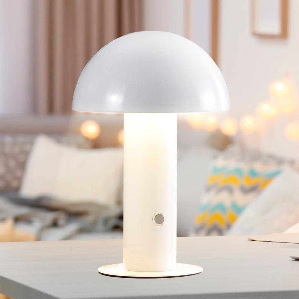 Frasier Contemporary Bohemian Rechargeable/Cordless Iron Integrated LED Mushroom Table Lamp