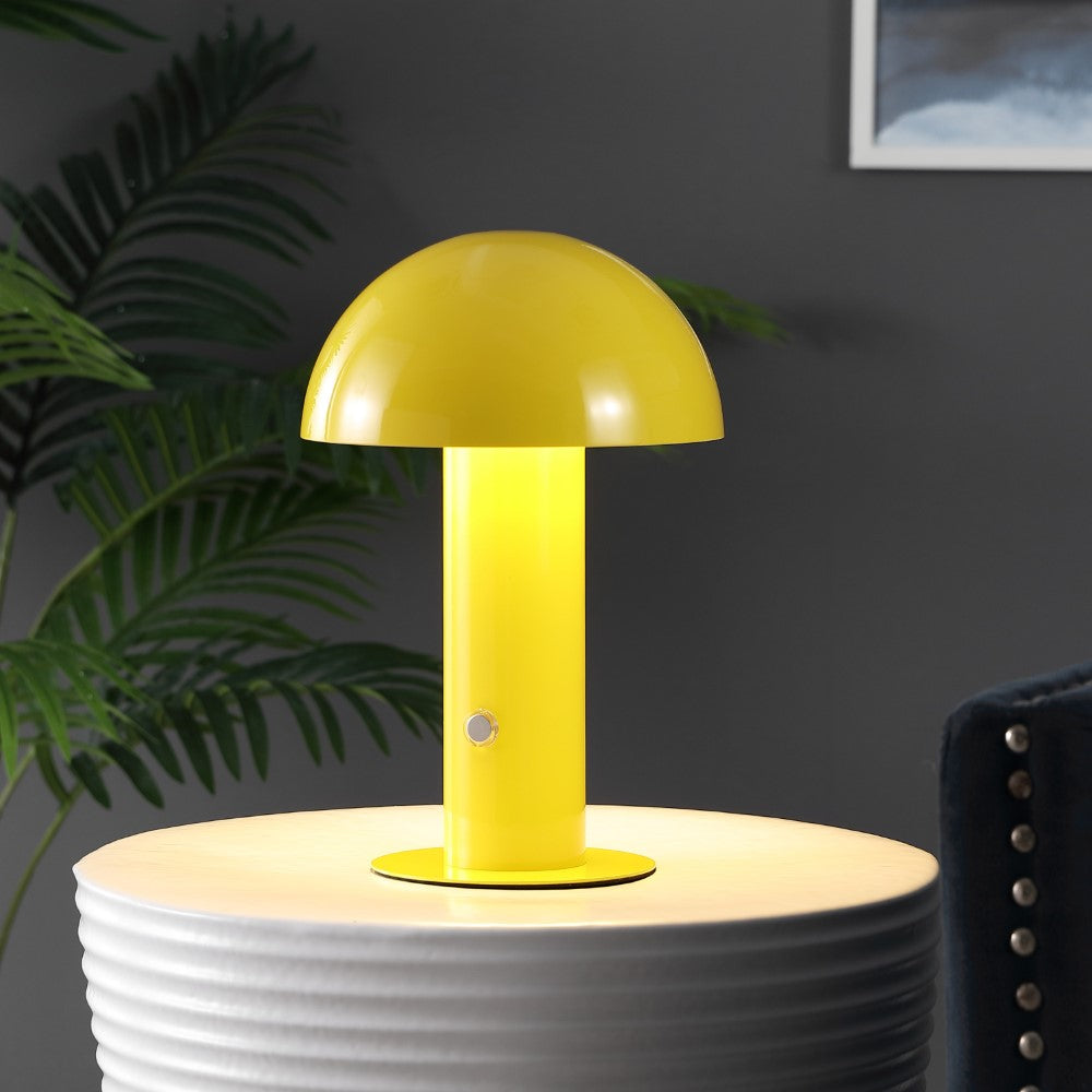 Frasier Contemporary Bohemian Rechargeable/Cordless Iron Integrated LED Mushroom Table Lamp