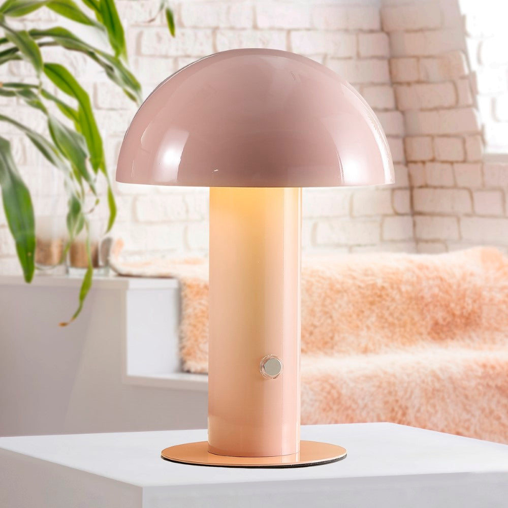 Frasier Contemporary Bohemian Rechargeable/Cordless Iron Integrated LED Mushroom Table Lamp