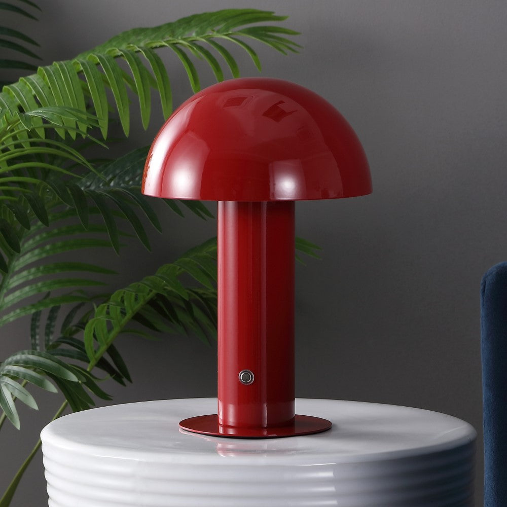 Frasier Contemporary Bohemian Rechargeable/Cordless Iron Integrated LED Mushroom Table Lamp