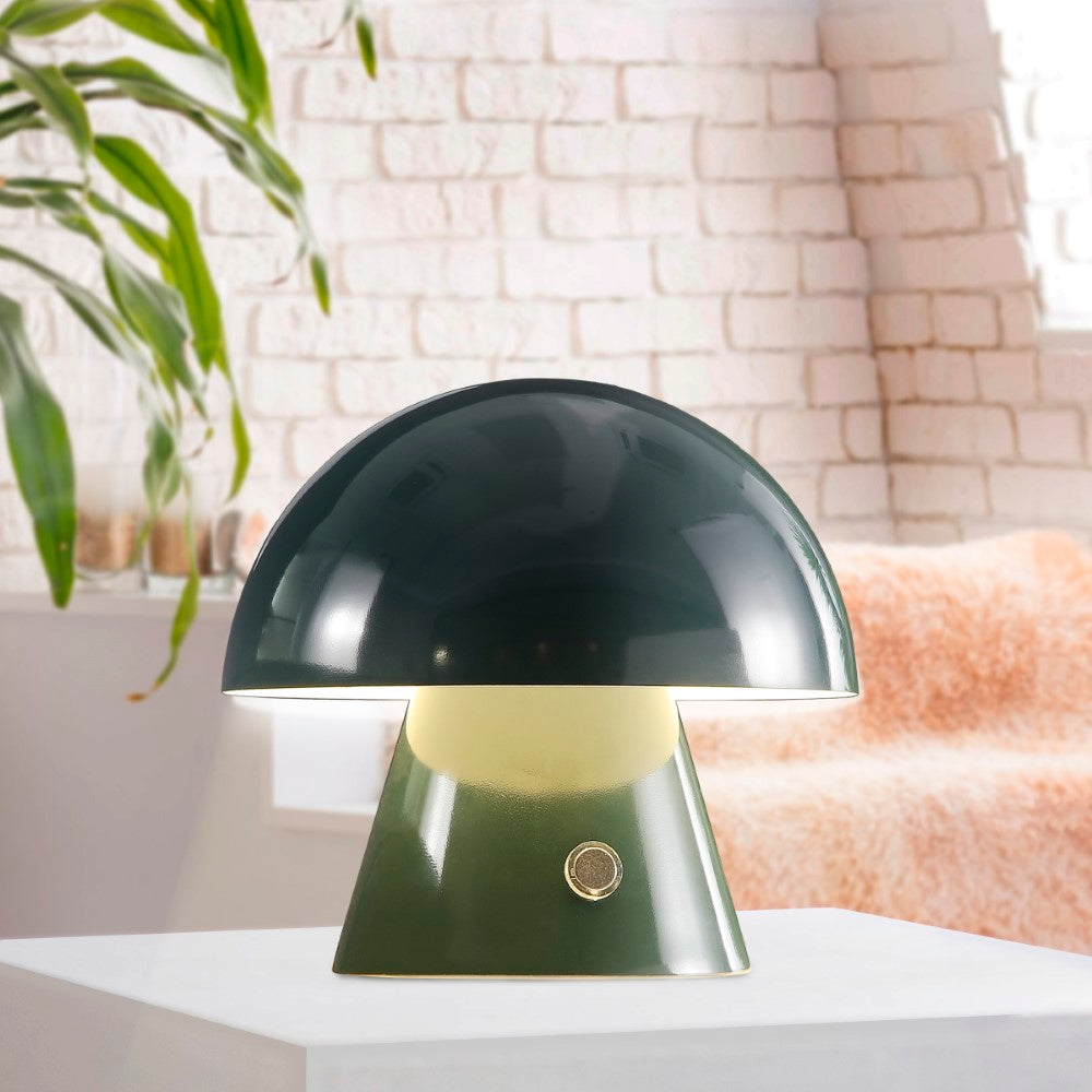 Porcini Contemporary Bohemian Rechargeable/Cordless Iron Integrated LED Mushroom Table Lamp