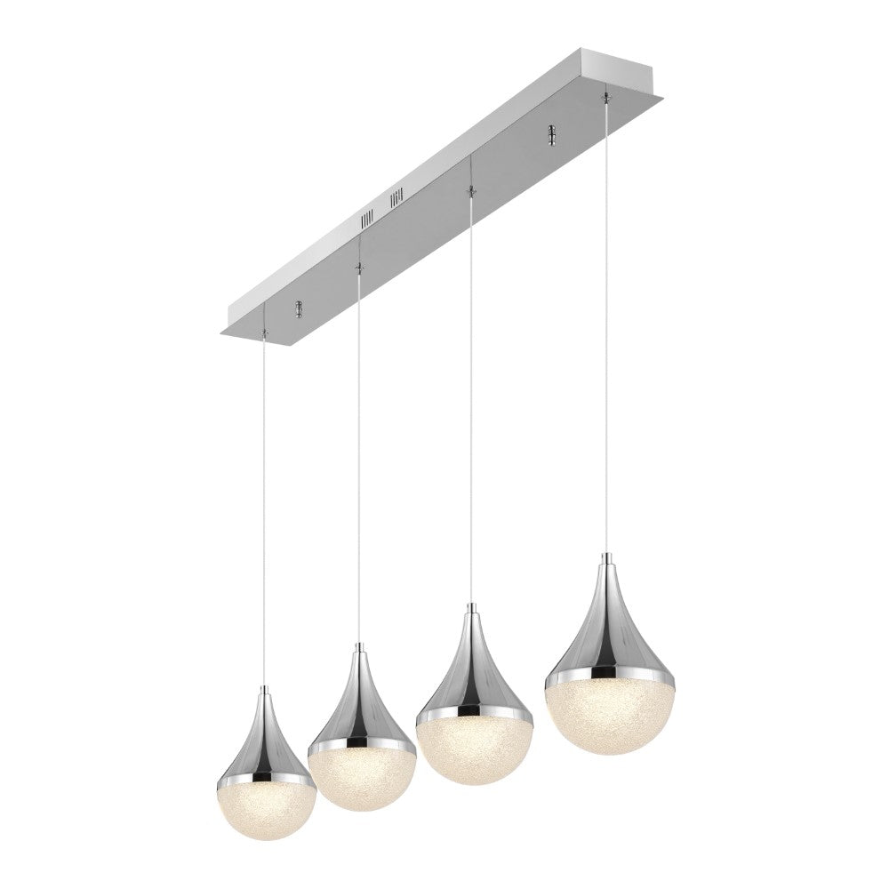 Ralph Teardrop Modern Mid-Century Iron/Acrylic Integrated Linear LED Pendant