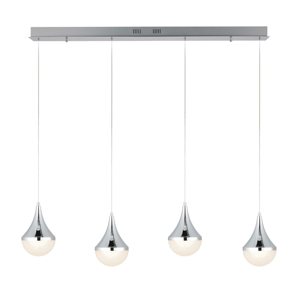 Ralph Teardrop Modern Mid-Century Iron/Acrylic Integrated Linear LED Pendant