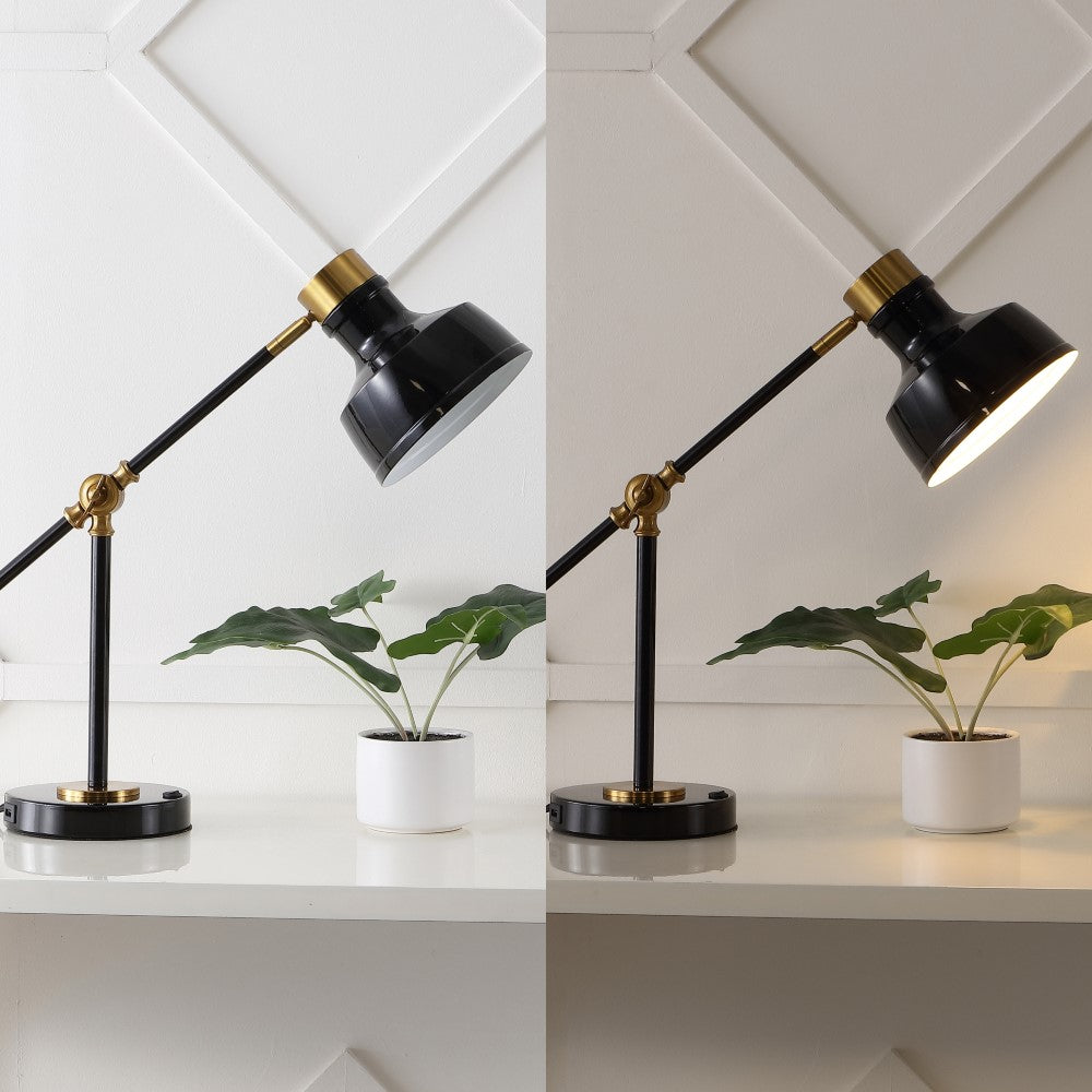 Charles 18.5" Classic Farmhouse Adjustable Cantilever LED Task Lamp with USB Charging Port