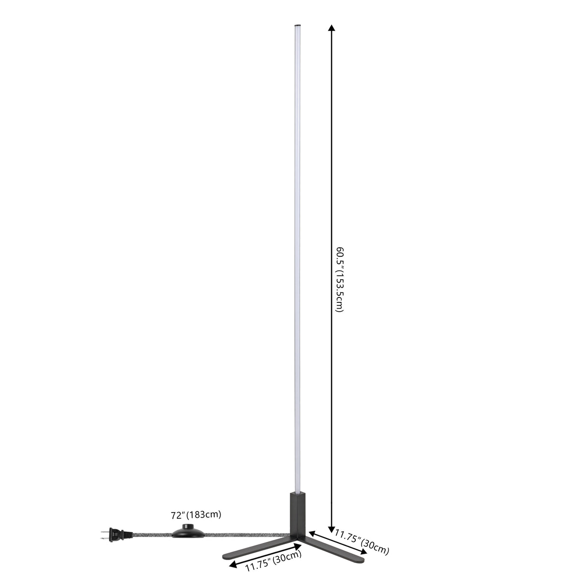 Bobbin 60.5" Modern Contemporary Aluminum/Iron Integrated LED Post Floor Lamp